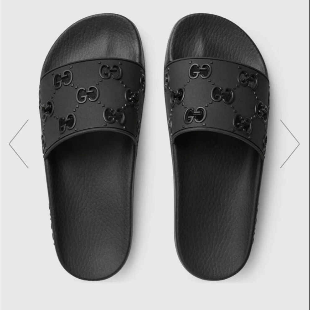Gucci Slides - Black Logo